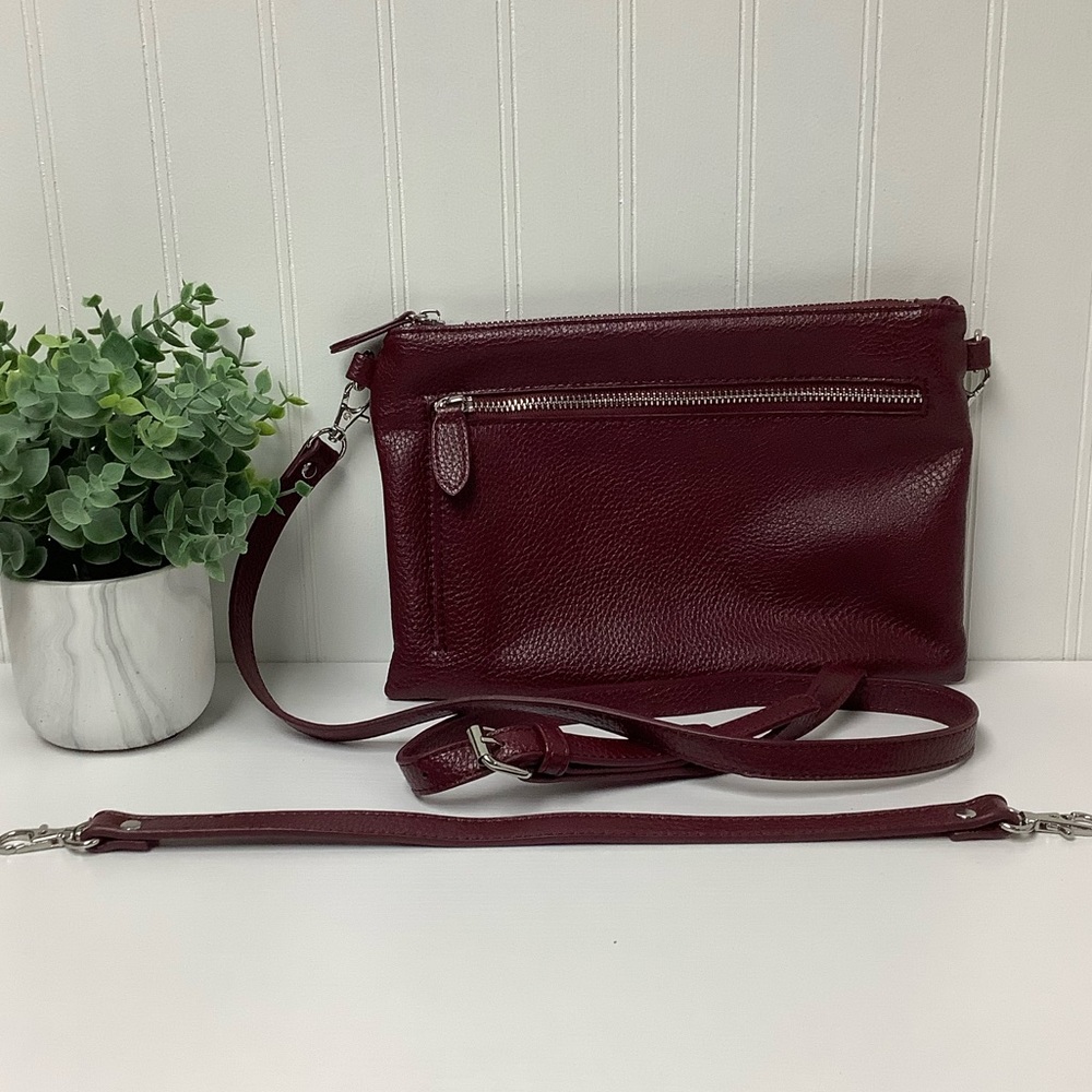 Versatile Wristlet/Crossbody Bag - Maroon/Burgundy